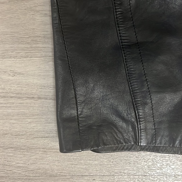 Vintage Leather Skirt Back High Waisted Mini with Back zipper and snap - Picture 3 of 11